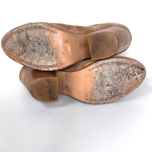 RAG &‎ BONE Harrow Bootie Women's 8 Tan Suede Leather Boho Edgy Festival Concert - Picture 10 of 11